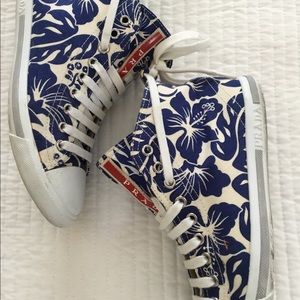 Prada high top tennis shoes